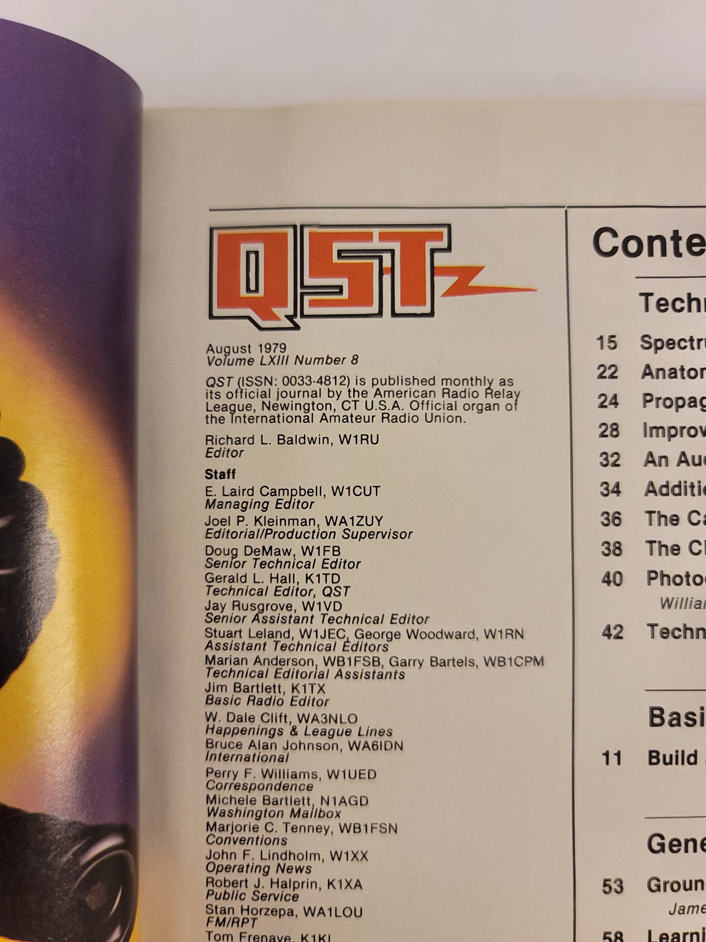 Vintage QST Magazine - August 1979 - Volume LXIII Number 8