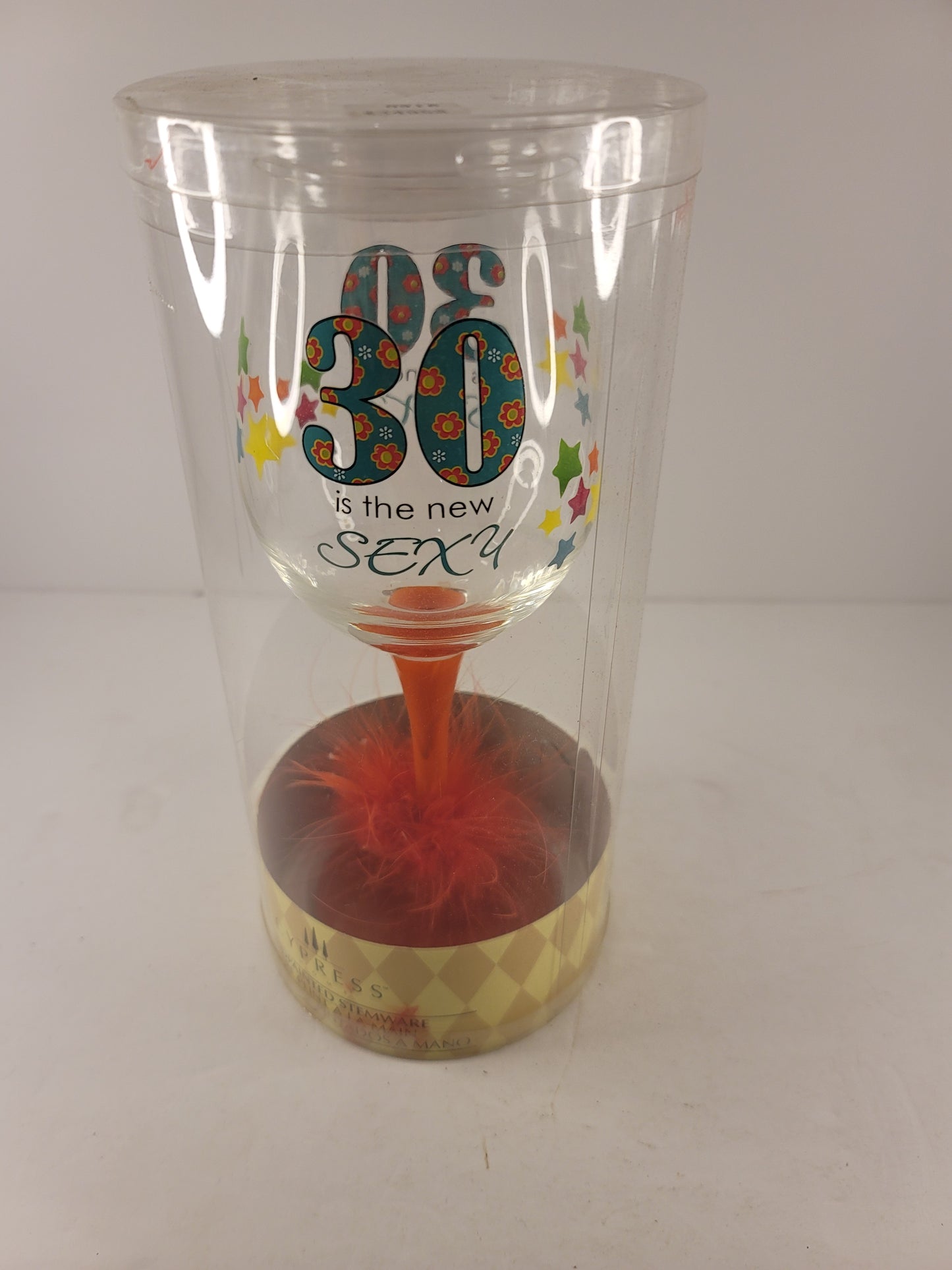 30 Is The New Sexy - Cypress Hand Painted Stemware - Wine Glass  12 Oz / 354 Ml