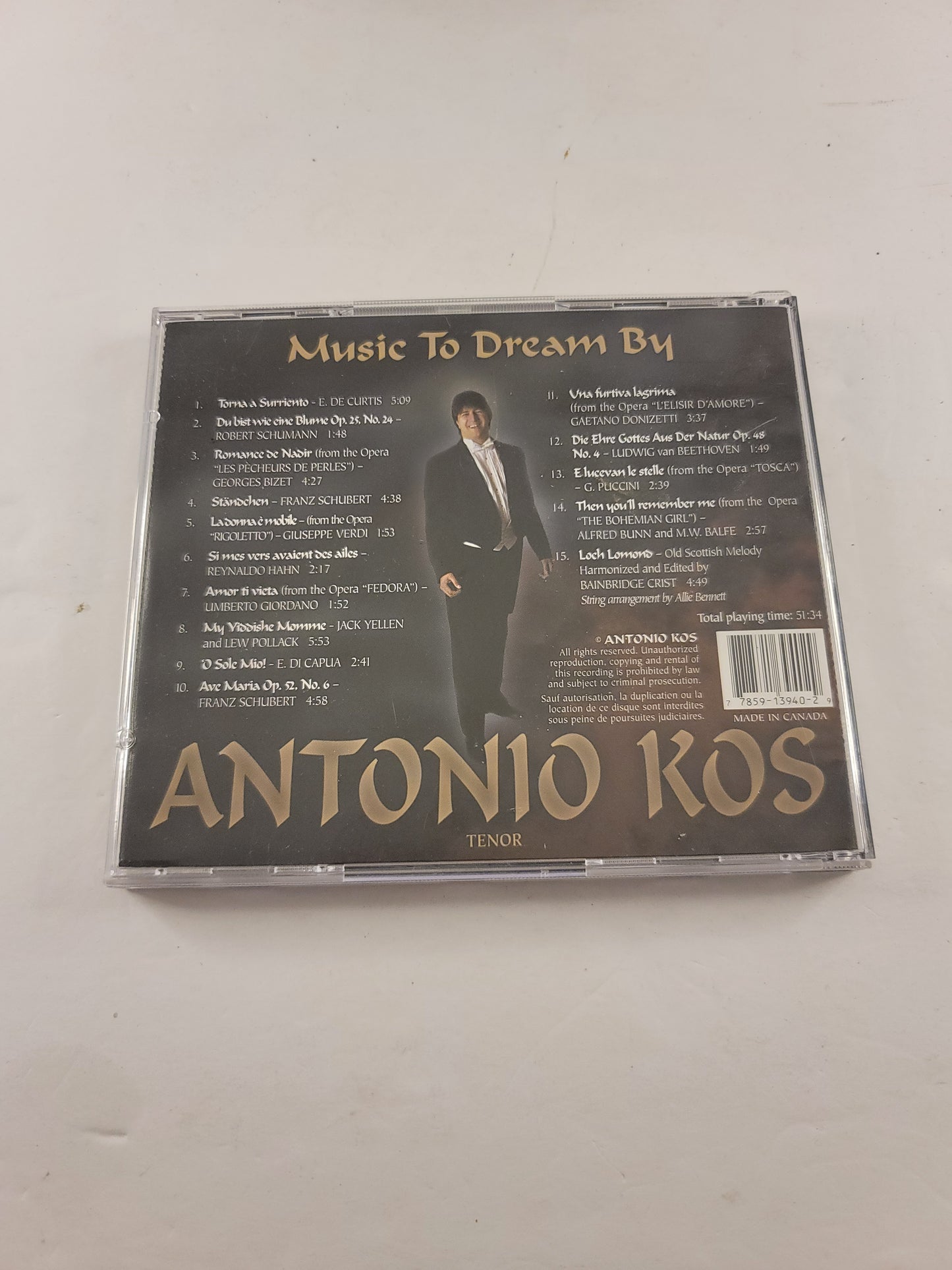 Antonio Kos - "Music to Dream By" CD