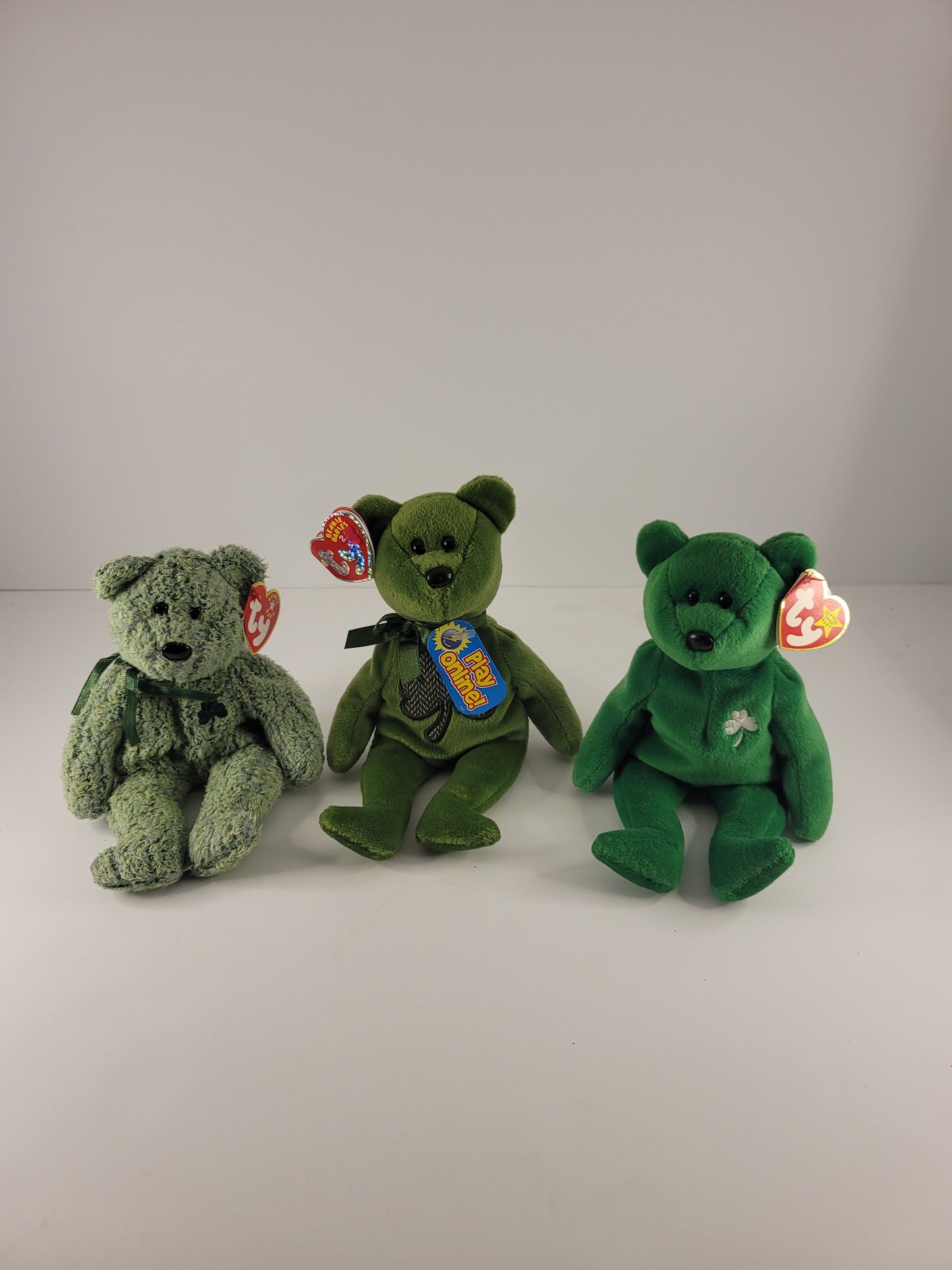 Ty Beanie Baby Lot of 3 St Patrick Day Themed Bears