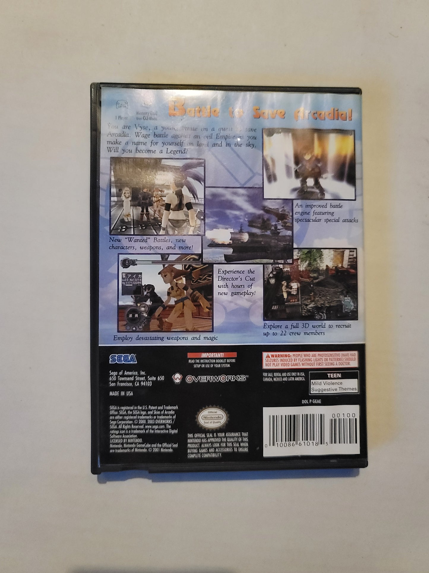 Skies of Arcadia Legends (Nintendo GameCube, 2003)- No Manual